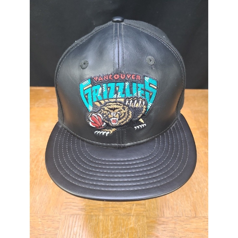 New Era‎ Retro Vancouver Grizzlies Leather Front Strapback Hat Sz M/L - Used - Picture 2 of 10
